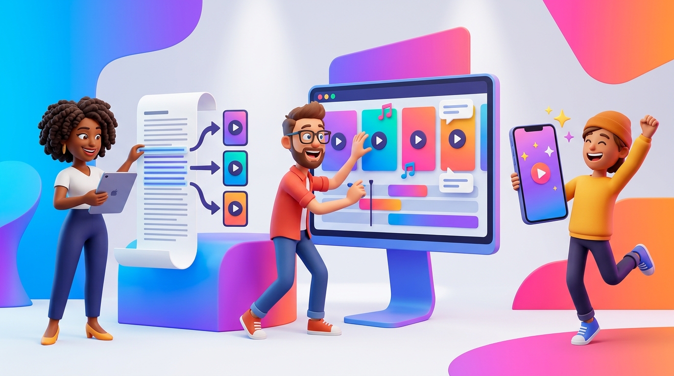 A SaaS marketer using a dashboard to convert technical blog articles into vertical TikTok and Reel videos.